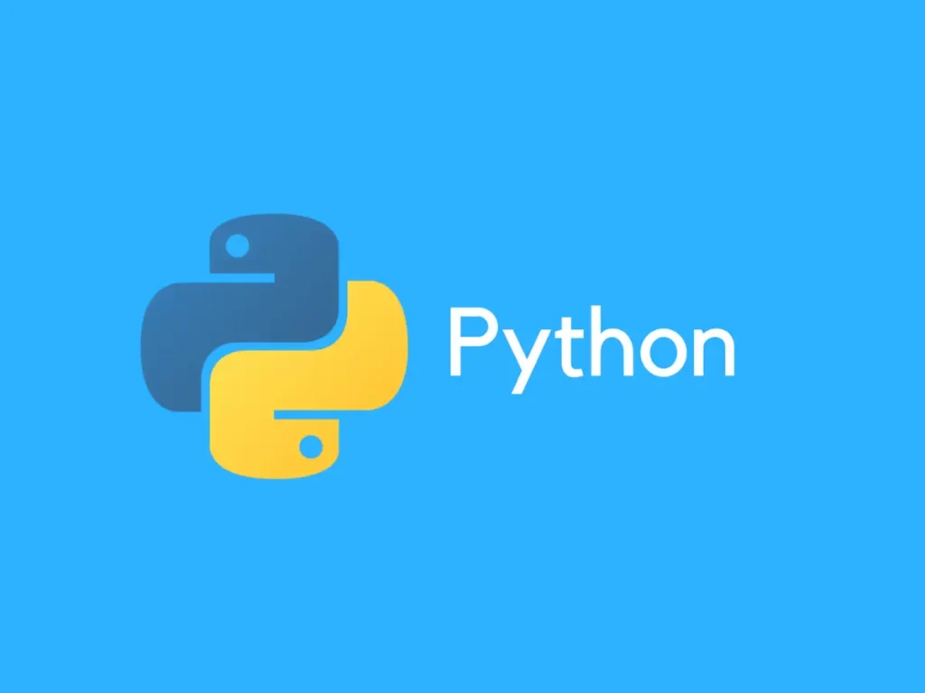 imagem do python no fundo azul