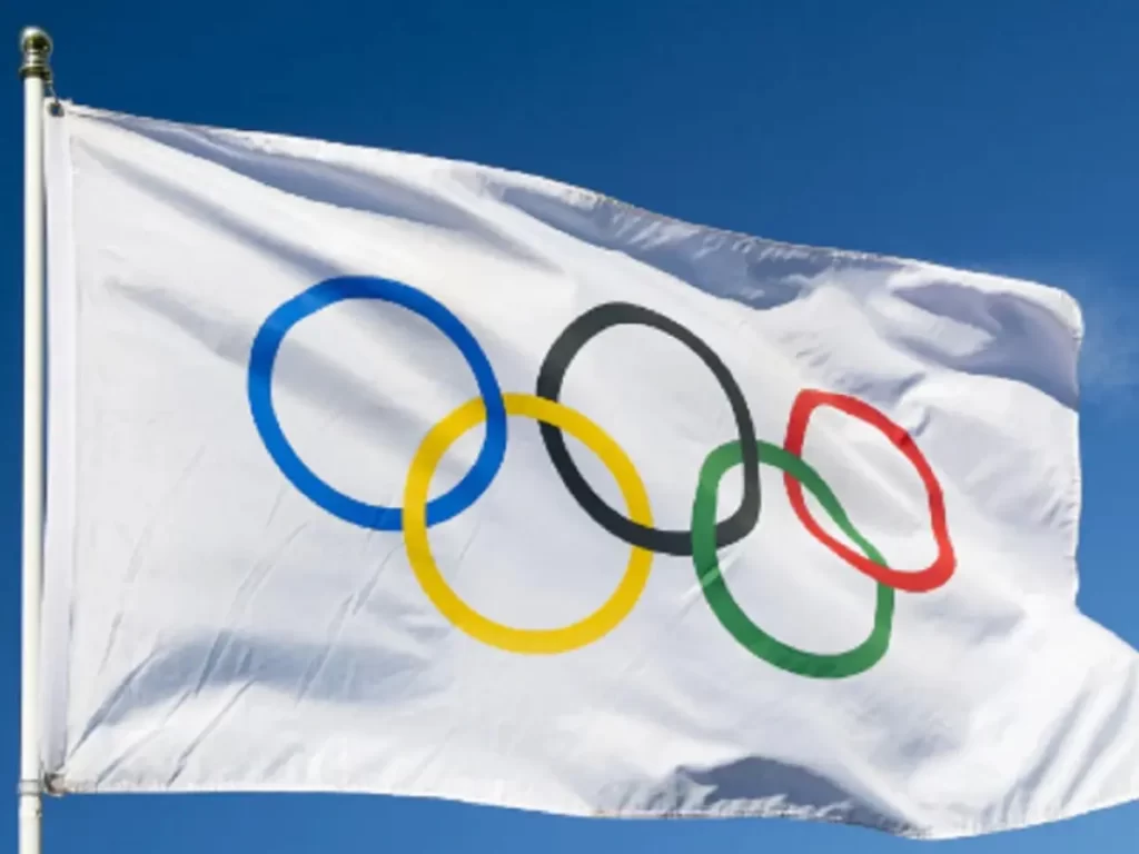 bandeira com argolas das olimpiadas