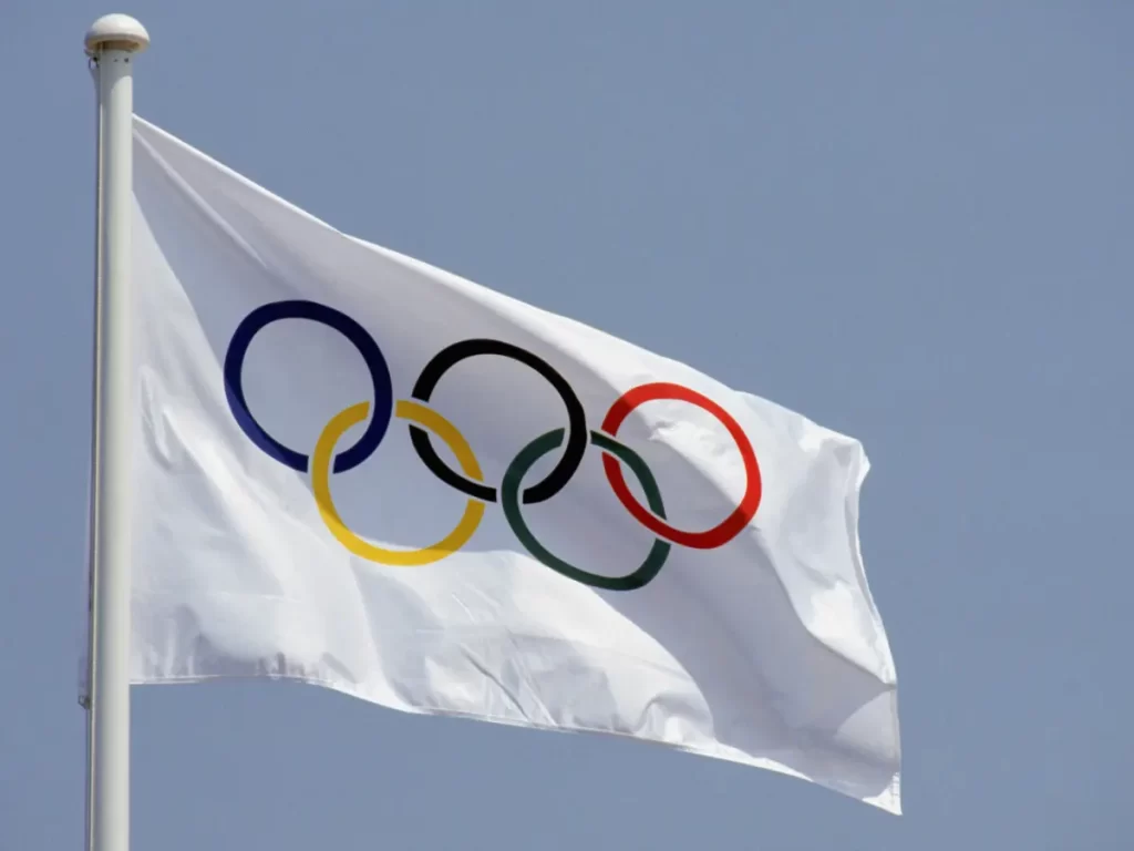 bandeira das olimpiadas da cor branca